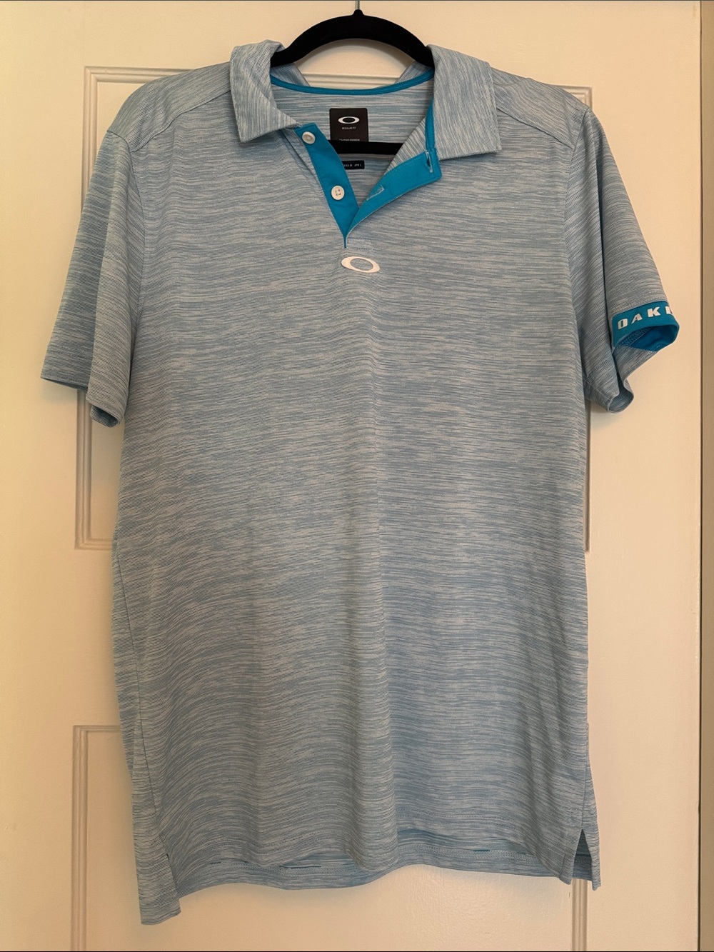 Oakley Light Blue Heather Polo with Teal Trim